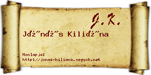 Jónás Kiliána névjegykártya